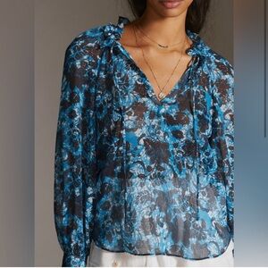 Anthropologie Floral Blouse